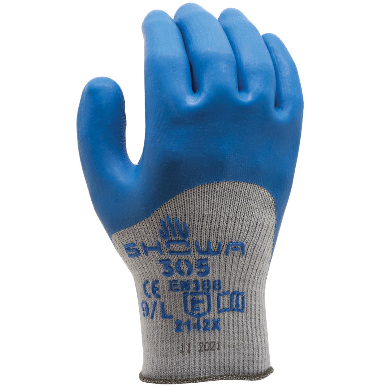 Showa 305 latex werkhandschoenen met knokkelbescherming