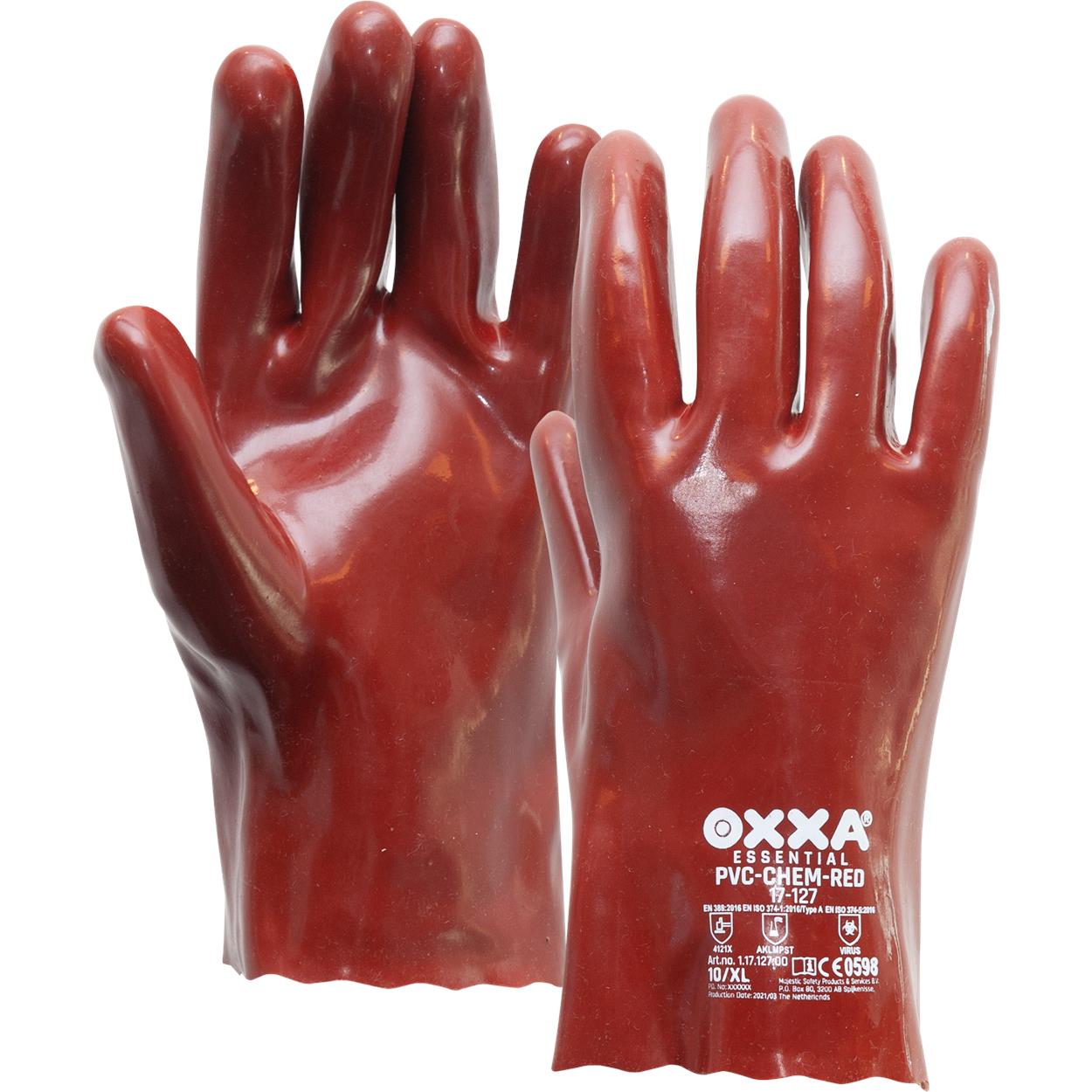 OXXA PVC-Chem-Red 17-127 PVC werkhandschoenen rood