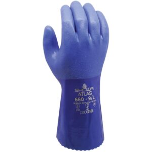 Showa 660 PVC werkhandschoenen blauw