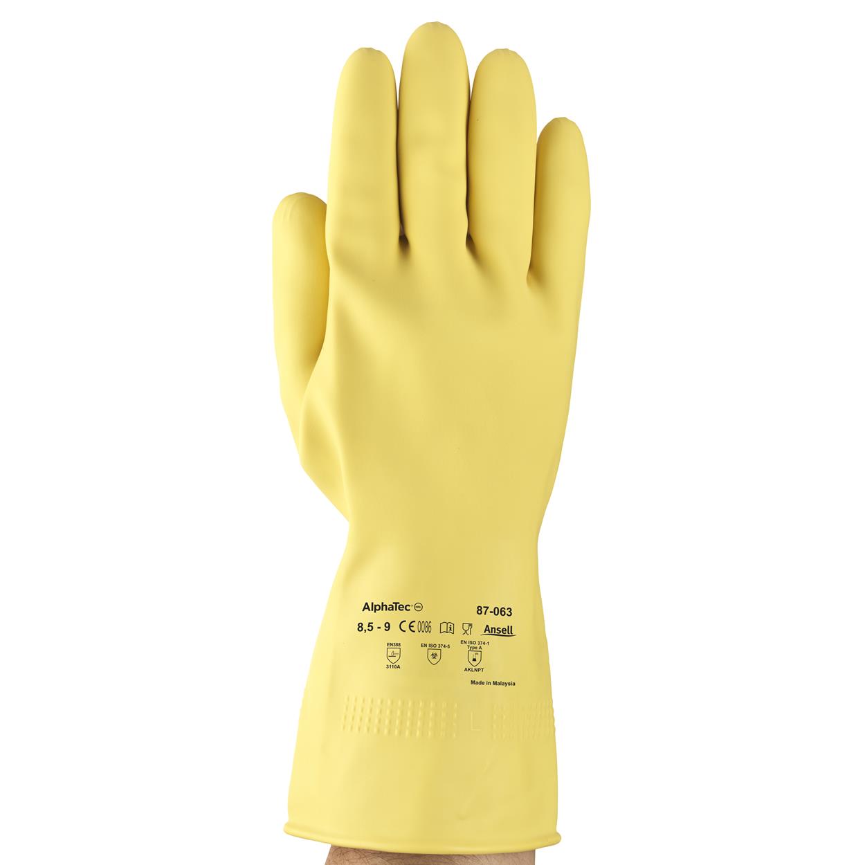 Ansell AlphaTec 87-063 chemische werkhandschoenen geel