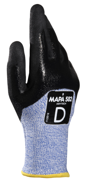 Mapa KryTech 582 nitril snijbestendige werkhandschoenen zwart blauw - PBM Toolshop