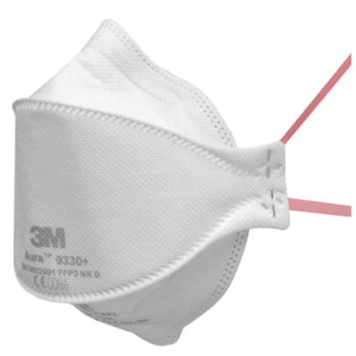 3M Aura 9330+ stofmasker FFP3 NR D opvouwbaar wit