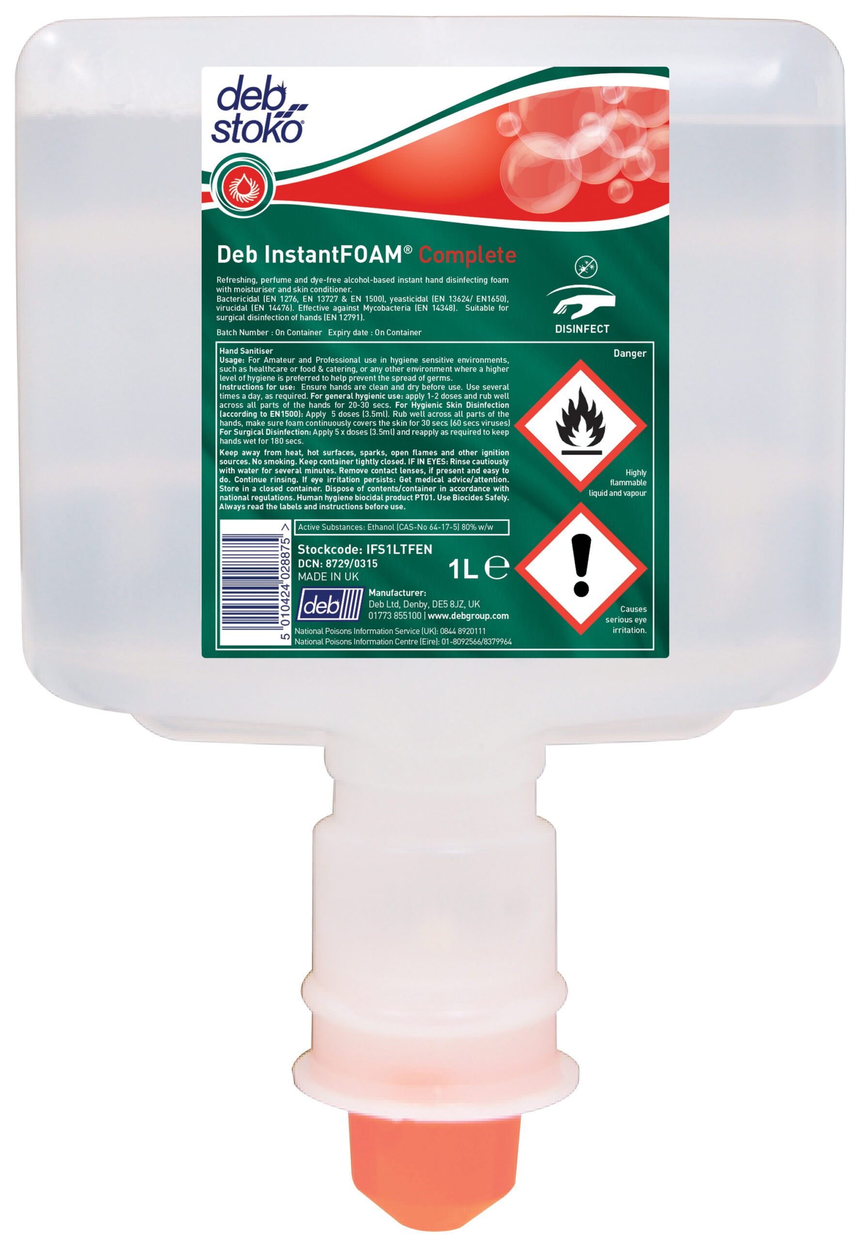 Deb Stoko InstantFOAM Complete handdesinfectiemiddel