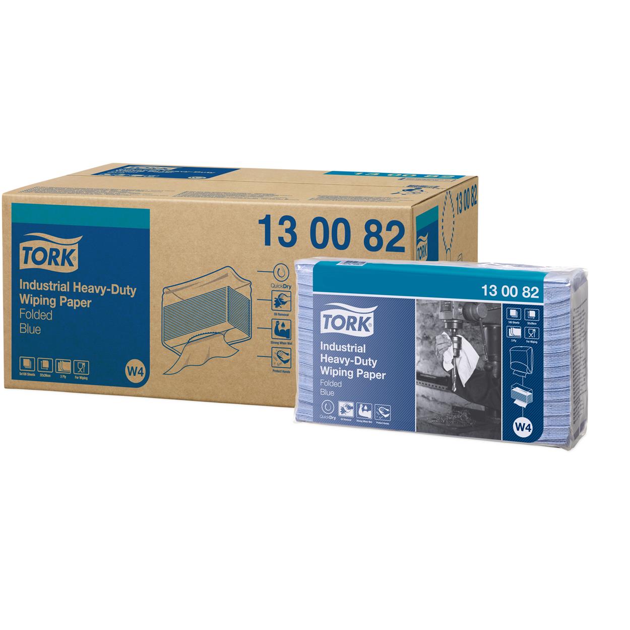 Tork Industrial Heavy-Duty Paper Folded Blue poetsdoek