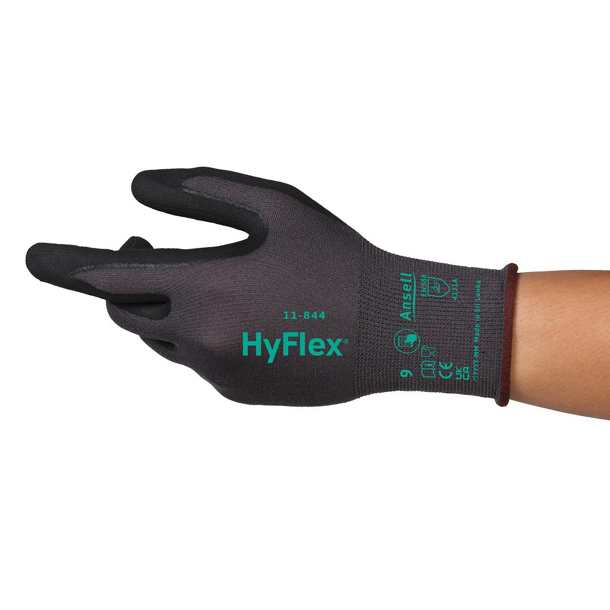 Ansell HyFlex 11-844 handschoen zwart