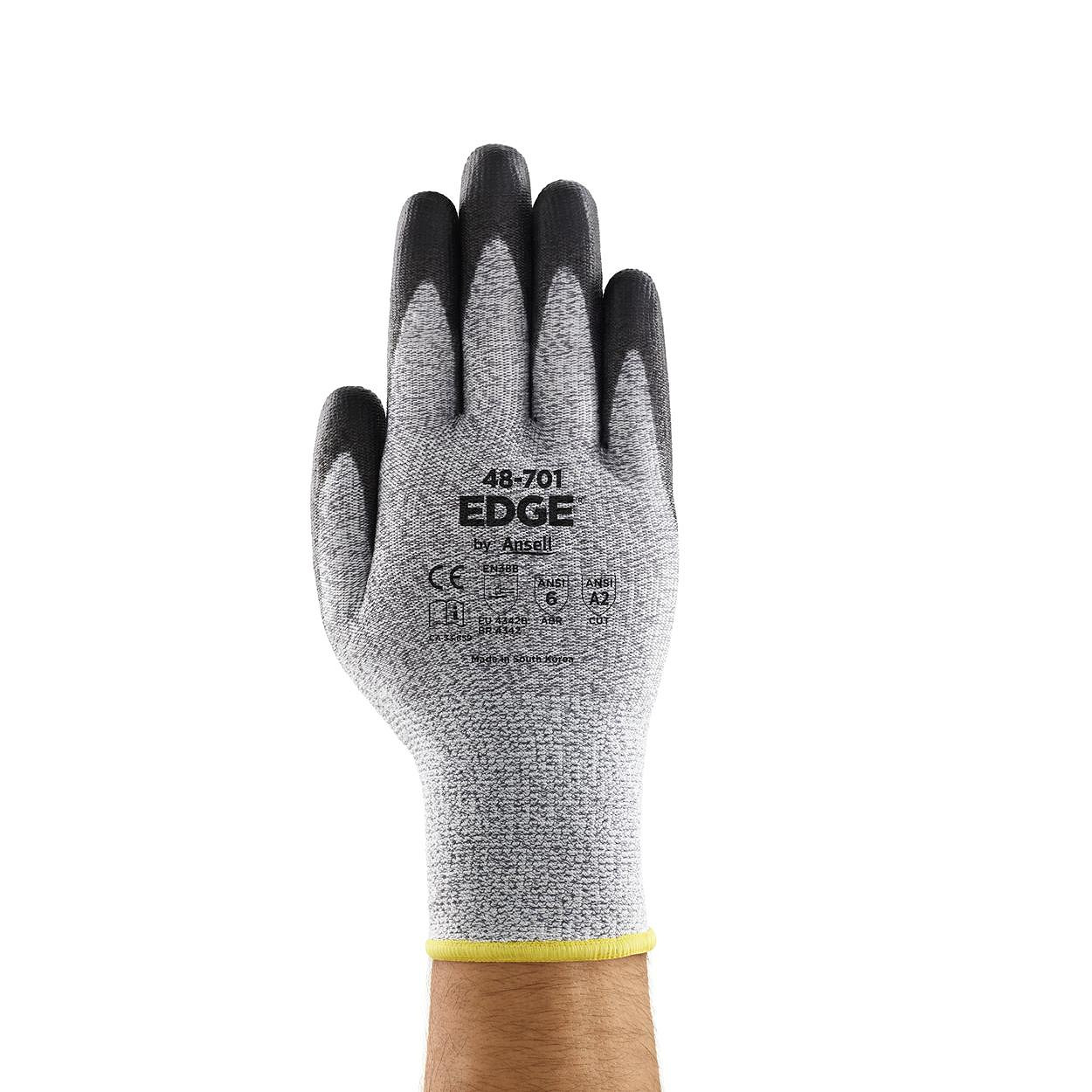 Ansell Edge 48-701 PU-handschoen grijs/zwart
