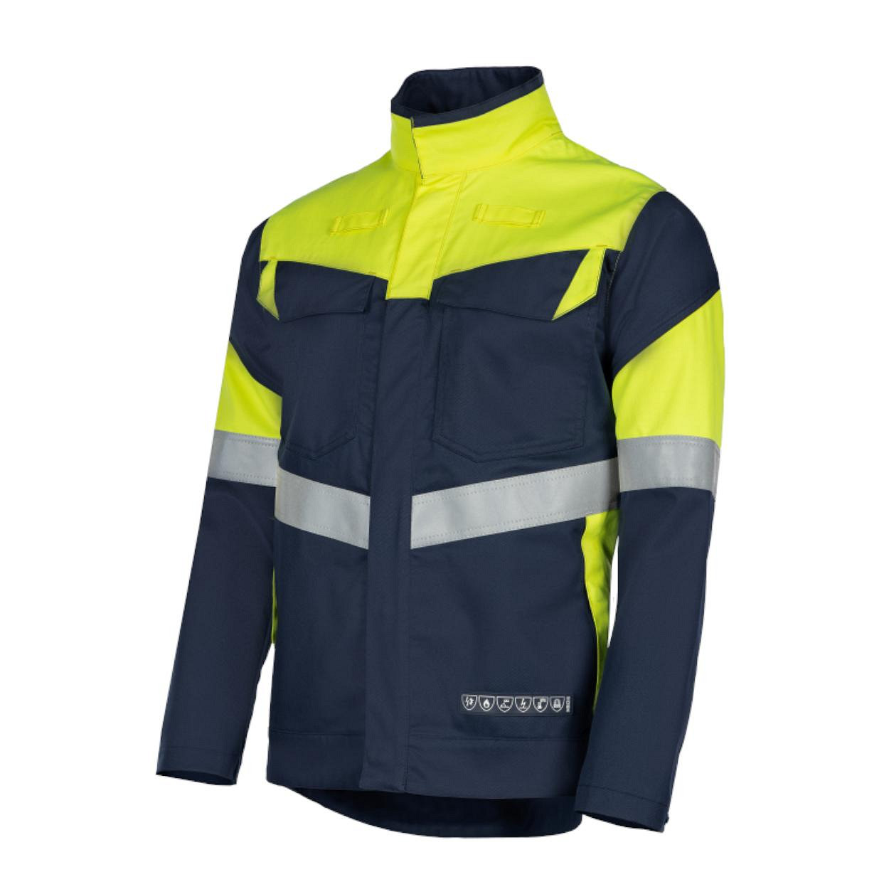 Sioen 603U Norwan jas marineblauw/fluo geel