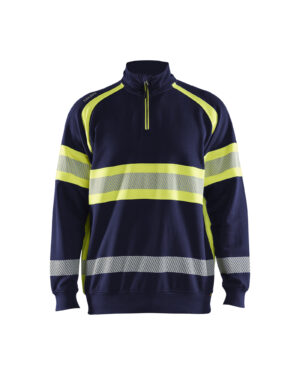 Blåkläder 3553 sweater met rits zwart/geel
