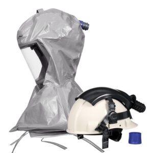 Grijze 3M Versaflo S-865E kapcombinatie met vizier en helm
