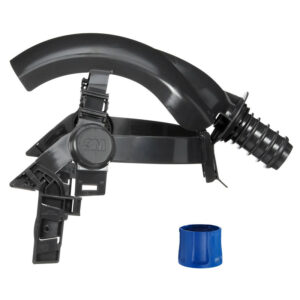 Zwarte 3M Versaflo S-960 kap- en helmadapter met blauw onderdeel